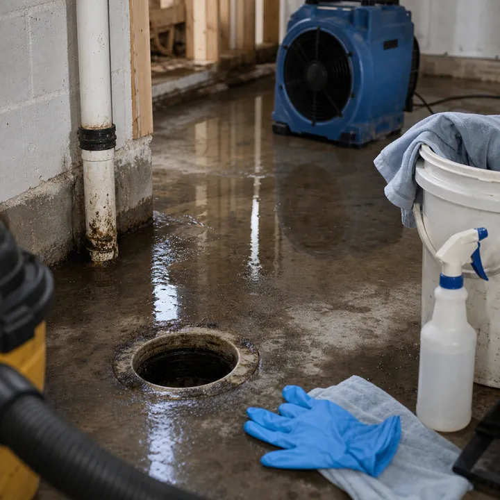 Sewage backup cleanup for contaminated basement water in Denver